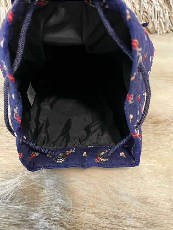 Vintage VERA BRADLEY Giolf Navy Backpack Sling USA Drawstring Red Blue Quilted main image 4